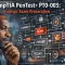 A realistic image of a professional reviewing a digital strategic board with cybersecurity flowcharts, embodying strategic preparation for the CompTIA PenTest+ PT0-003 exam.