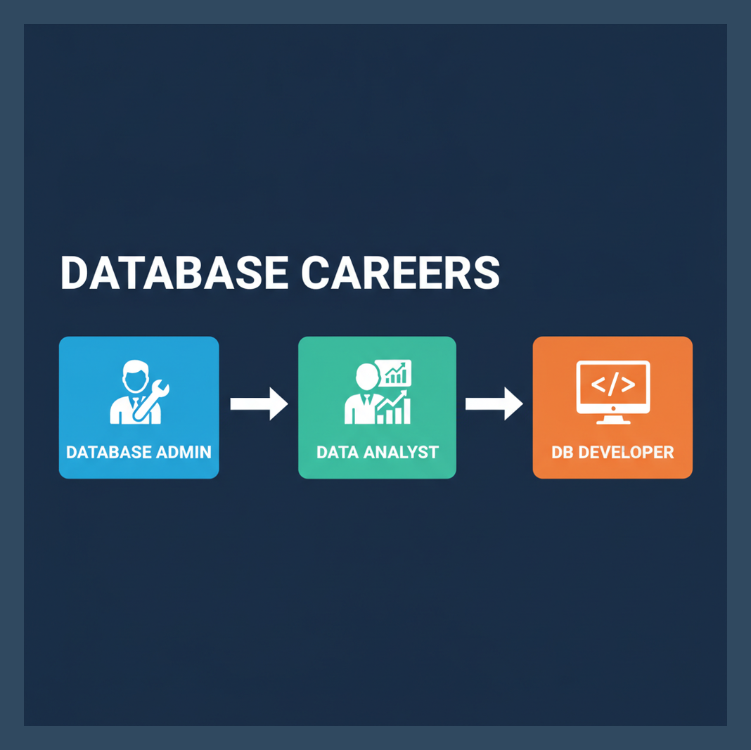Database careers after DataSys+: database admin, data analyst, DB developer